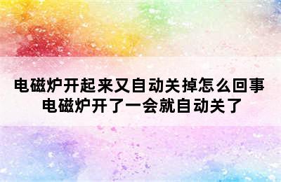 电磁炉开起来又自动关掉怎么回事 电磁炉开了一会就自动关了